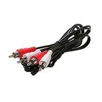 12' FT Dual RCA Cable 2-Male Plugs STereo Patch Audio Cable 2 RCA - 2 RCA Male Each End Black Stereo Dual Nickel Plated Shielded R/W Component A/V Plugs Color Coded Connector