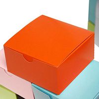 Efavormart 100pcs of 4x4x2 Orange Cake Box for Candy Treat Gift Wrap Box Party Favor Boxes for Bridal Shower Wedding Party