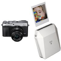 Fujifilm X-E3 Mirrorless Digital Camera w/XF23mmF2 R WR Kit - Silver + Fujifilm Instax Square SP-3 White
