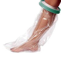 Waterproof leg cast cover for shower. Cast protector protector covers bag bath, showering, swimming. Watertight plastic sleeve sock reusable dry seal broken leg knee foot ankle.Adult/kids leg size 24"