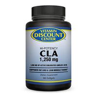 Vitamin Discount Center - CLA 1250 Mg - Supports fat loss and lean muscle tissue - 180 Softgels