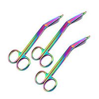 LAJA IMPORTS 3 Lister Bandage Scissors 5.5" Stainless Steel Multi Color Rainbow