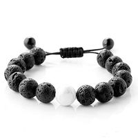 Maromalife Lava Stone Diffuser Bracelet Handmade Woven Bracelet Adjustable Braided Wristband Essential Oil Aromatherapy Bracelet Yoga Wristband with Lava Stone