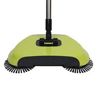 NHSURAY Automatic Hand Push Sweeper Broom Household Cleaning Without Electricity Dustpan Trash Bin (Yellow)