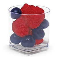 Majestic Settings Mini Collection Mini Tumbler with square Bottom, Heavyweight Clear Plastic, Elegant Disposable Mini 1.5oz Tumbler, Great for Tasting, Appetizers and Desserts. (24 CT)