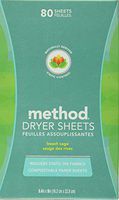 Method Dryer Sheets, Beach Sage, 80 Count