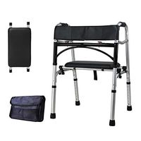 BNSDMM rollator Walker with seat Walker - Foldable Multifunction Aluminum Walker Seat Panel Collapsible Walker Elderly Walker