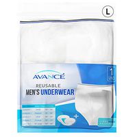 Avancé Men's Reusable Incontinence Underwear with Water-Proof Pocket Pouch 100% Cotton Body Fabric & Elastic Waistband (Large (Pack of 1))