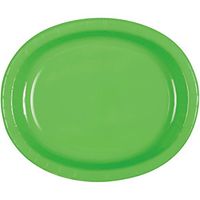 Unique Industries, Oval Paper Plates, 8 Pieces - Lime Green