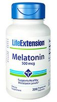 Life Extension Melatonin, 500 Mcg, 200 Vegetarian Capsules (Multi-Pack)