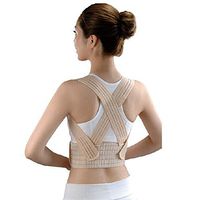 PANDA SUPERSTORE Adults Posture Corrector Back and Shoulder Support, Waist 25"-36", Beige