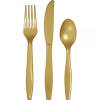 Creative Converting Glittering Gold Plastic Cutlery