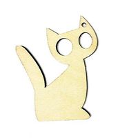 Tinksky 10pcs Gift Tags Wooden MDF Tags Kitten Cat Shape Craft Halloween Hanger Decoration with Strings