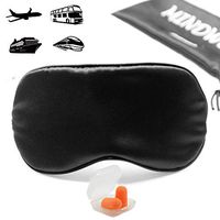 Mindwell Eye Mask, Sleep Mask with Adjustable Strap. Perfect Fit for Men and Women, Free Travel Pouch and Earplugs.