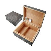 Portable cigar box Cigar Box, Cigar Cabinet Thickened Cedar Wood Lined Cigarette Box with Hygrometer and Humidifier Constant Temperature and Humidity Seal, Men's Gift Box Storage Box Large Capacity, A