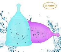 FDA Approved Menstrual Reusable Period Cup - #1 Hygienic Tampon and Pad Alternative Leak Free – Set of 2 (Small & Large)
