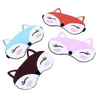 Sleep Mask,Advien Cute Animal Funny Sleep Fox Blindfold Sleep Masks Eye Cover Eyeshade for Kids Girls Men Women Plane Travel Nap Night Sleeping【4 Pack】