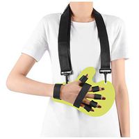 Hand Wrist Orthosis Separate Finger Splints, Hand Wrist Orthosis Splint Therapy with Belt Strap for Stroke Hemiplegia Apoplexy Recovery,Yellow,1Pcs