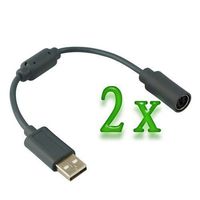 2x Wired Controller USB Breakaway Cable Cord for Microsoft Xbox 360