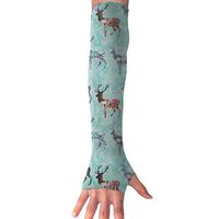 QG ZZX Cool Tone Deer Pattern Unisex Compression Arm Sleeves UV Protection Performance Arm Sleeve - for Outdoor Sports Baseball,Basketball,Football (1 Pair)