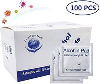 Donse for Safe Alcohol Prep Pad, 100 Alcohol Wipes for Glasses, Beauty Tools, Mouse, Kitchens, Bathrooms, Toilets, Cell Phones. (100)