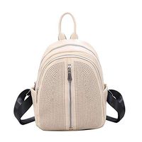 Women's Leather Backpack Handbag Fashion Wild Rivet Cool Waterproof Large Capacity Zipper Casual Travel Shoulder Bag
