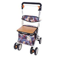 Mobility Portable Rollator Walker, Upright Posture Rolling Walker Large Space, Super Lightweight Aluminum, Drive Medical Wheel Walking Aids with 4 Wheel, for Seniors Shopping,Brown