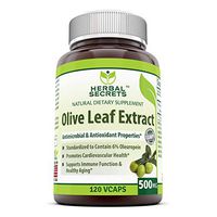 Herbal Secrets Olive Leaf Extract 500 Mg - 120 Veggie Capsules (Non-GMO) - Standardize to Contain 6% Oleuropein, Supports Cardiovascular Health, Immune Function *