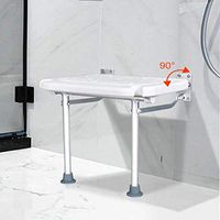 Bathroom Collapsible Shower stool, Restroom Anti-skidding Shower seat Wall-mounting type Bath seat Bath stool for disabled Elderly-A 38x40x42cm(15x16x17)