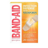 Band-Aid Brand Bandages with Neosporin Antibiotic Ointment, Assorted Sizes, 20 ct