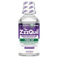 Vicks ZzzQuil Nighttime Sleep Aid Liquid, FREE OF Alcohol & Artificial Dyes, Soothing Berry Flavor, 12 Fl Oz