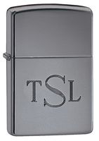 Personalized Black Ice Zippo Lighter with Free Monogram
