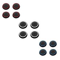 Insten [6 Pair / 12 Pcs] Silicone Analog Thumb Grip Stick Cover for PS4 Dualshock 4/ PS3 Dualshock 3/ PS2 Dualshock/ Xbox One Wireless/ Xbox 360 Controllers (Black/Red, Black/Blue, Black/White)