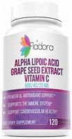 Fladora Alpha Lipoic Acid 600mg with Grape Seed Extract 40mg and Vitamin C 20mg (Antioxidant Supports Healthy Immune & Cardiovascular Health) 120 Vegetarian Capsules,