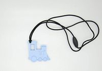 Bestie Toys Train Sensory Chew Necklace-(1Pack)-FDA Approved Silicone-Chewlery for Boys & Girls with Autism SPD ADHD Chewing Biting Stimming Needs-Oral Motor Aid- Made in The U.S.A(Light Blue)