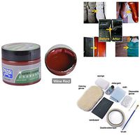 Leather Restoration Cream,Colored Leather Repair Kit,Leather Repair Fluid for Auto Seat Sofa Coat Holes Scratch Cracks Rips Furniture,Handbag,Jacket Restorer,Leather Refurbishing Cleaner(50g) (Wine)