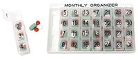 31 Day Monthly Organizer System with Removable Pill Boxes in a Storage Tray (1)