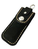 D’SHARK Genuine Leather Keychain Lighter Case Holder Protector Cover (Black)