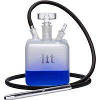 Lit Handmade All Glass Hookah Set - Frosted Cube