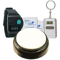 TrueDio Talking Low Vision Kit - Includes Talking Keychain and Talking Watch - with Additional Third Low Vision Item (Curve Clock, Big Button Clock, or Digital Alarm Clock) (w/White Big Button Clock)