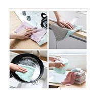 Realdo 4PCS Washcloths Non Stick Oil Coral Velvet Hanging Kitchen Dishclout Hand Towels for Kitchen,Dining & Bar