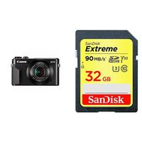 Canon PowerShot Digital Camera [G7 X Mark II] and SanDisk Extreme 32GB 90 Mb/s Card with 20.1 Megapixel CMOS Sensor and Tilting LCD Screen (Black)