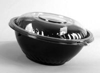 CaterLine Pack n' Serve Serving Bowl, 32-Ounce, 7-Inch Diameter, Black (100-Count)