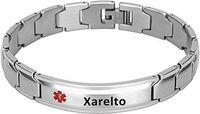 Elegant Surgical Grade Steel Medical Alert ID Bracelet for Men and Women (Men's, Xarelto)