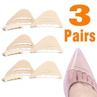 3 Pairs Adjustable Shoe Filler, Toe Filler, Shoe Inserts to Make Big Shoes Fit,Shoe Plugs for Men & Women, Fits Pumps, Flats,Boots,Sneakers etc (Beige)
