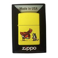 Zippo Custom Lighter - Lemon Matte in Your Shorts Rooster and Cat