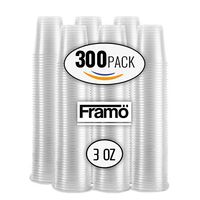 3 Oz Clear Plastic Cups by Framo, For Any Occasion, BPA-Free Disposable Transparent Ice Tea, Juice, Soda, and Coffee Glasses for Party, Picnic, BBQ, Travel, and Events, (300 count)