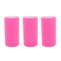 COMOmed Coban Cohesive Bandage Latex FDA Approved 4"x5 Yards First Aid Bandages Stretch Sport Wrap Athletic Tape Wrist Bandages,Pink(3 Rolls)