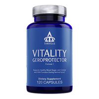 Vitality Geroprotector - Enhance Blood Sugar & Cell Function for Better Aging - Advanced Natural Geroprotector Supplement: Berberine, Milk Thistle, Blueberry (Anthocyanin), Coenzyme Q10 (CoQ10)