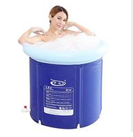 ZMM® Inflatable Bathtub, Bath Barrel Adult Bathtub Inflatable Bathtub Household Thicken Bathtub Whole Body Fold Bathtub Plastic Blue (Color : Blue, Size : 65x65cm)